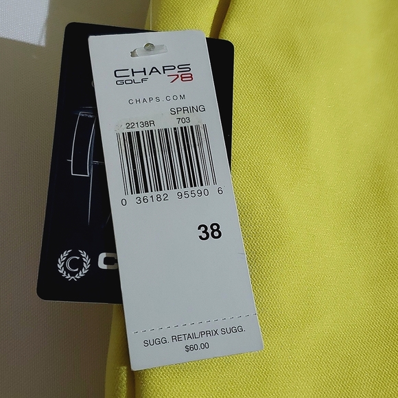 Chaps Golf 78 Canary Yellow Men's Shorts - Size 38 - Picture 10 of 17